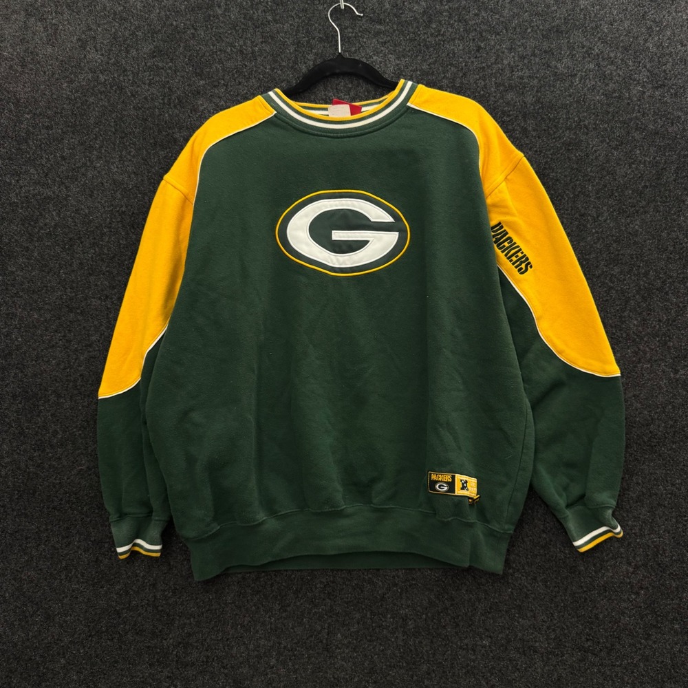 Vintage Green Bay Packers NFL Sweatshirt Mens Large Green Gold VF Imagewear L